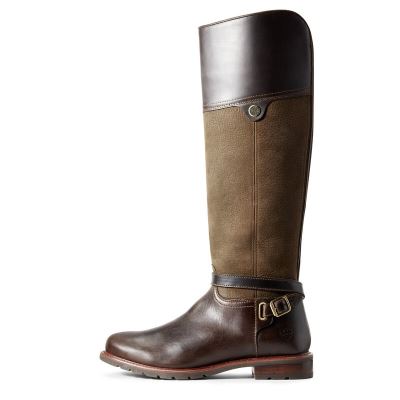 Ariat Carden Waterproof Çikolata / Zeytin Yeşili Uzun Çizme Bayan (35681-471)